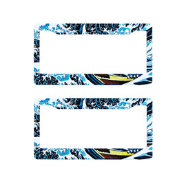 \Brand New Universal 2PCS JDM V2 SAKURA WAVE ABS Plastic Blue License Plate Frame