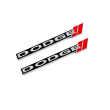Load image into Gallery viewer, BRAND NEW UNIVERSAL 2PCS 3D DODGE METAL STEEL TRUNK EMBLEM BADGE STICKER