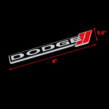 BRAND NEW UNIVERSAL 2PCS 3D DODGE METAL STEEL TRUNK EMBLEM BADGE STICKER