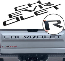 Load image into Gallery viewer, BRAND NEW 2019-2023 CHEVROLET SILVERADO 1500 2500 3500 BLACK TAILGATE LETTERS ABS 3D INSERTS