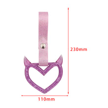 Load image into Gallery viewer, Brand New Devil Demon Heart Pink Glitter JDM TSURIKAWA Ring Subway Train Bus Handle Strap Charm Drift