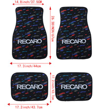 Load image into Gallery viewer, Brand New Universal 4PCS V2 RECARO STYLE Racing Black Fabric Car Floor Mats Interior Carpets