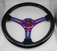 Load image into Gallery viewer, Brand New 350mm 14&quot; Universal JDM Spoon Sports Racer Deep Dish ABS Racing Steering Wheel Black With Neo-Chrome Spoke