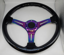 Load image into Gallery viewer, Brand New 350mm 14&quot; Universal JDM Deep Dish ABS Racing Steering Wheel Black With Neo-Chrome Spoke