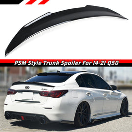 Brand New 2014-2023 Infiniti Q50 Q50S Sedan Painted Glossy Black Trunk Spoiler PSM Highkicks Wing