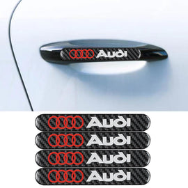 Brand New 4PCS AUDI Real Carbon Fiber Black Car Trunk Side Fenders Door Badge Scratch Guard Sticker