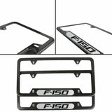 Brand New Universal 2PCS F-150 Carbon Fiber Look Metal License Plate Frame