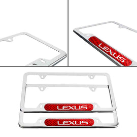 Brand New Universal 2PCS LEXUS Chrome Metal License Plate Frame