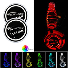 Load image into Gallery viewer, BRAND NEW UNIVERSAL V2 2PCS JAGUAR Switchable Seven Colorful LED Car Cup Holder Mat Coaster Pad