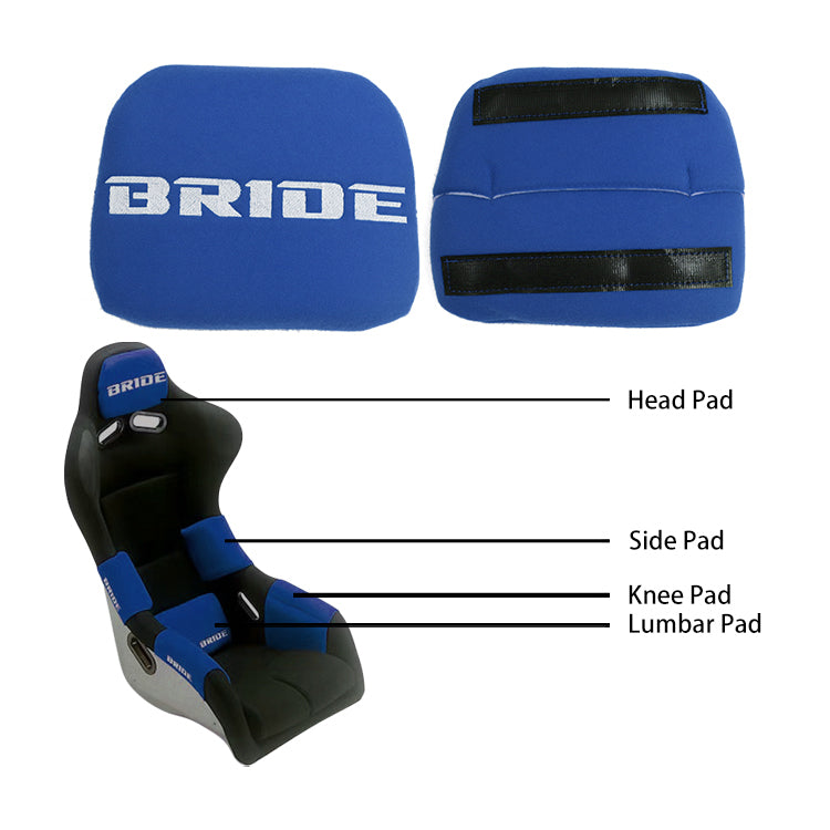 JDM Bride Racing Blue Tuning Pad For Head Rest Cushion – Bucket Seat Accessory, Unbranded