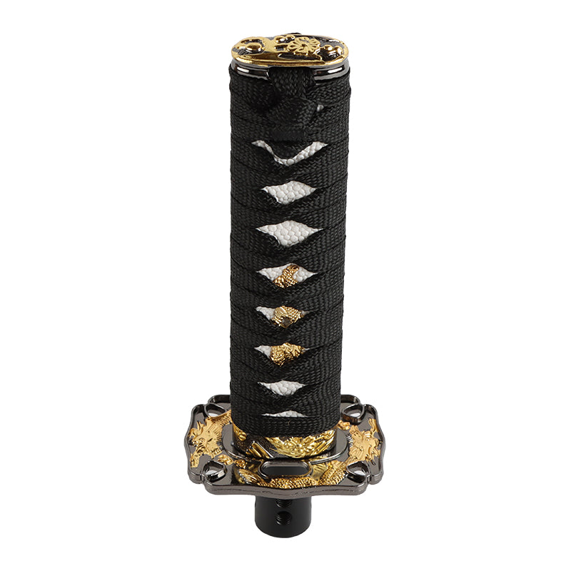 Brand New Universal 20CM Car Samurai Sword Black/White Automatic Gear Shift Knob Shifter Katana Metal