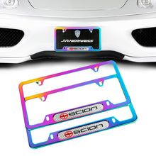 Load image into Gallery viewer, Brand New Universal 2PCS Scion Neo Chrome Metal License Plate Frame