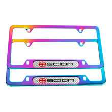 Load image into Gallery viewer, Brand New Universal 2PCS Scion Neo Chrome Metal License Plate Frame
