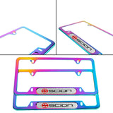 Brand New Universal 2PCS Scion Neo Chrome Metal License Plate Frame