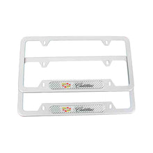 Load image into Gallery viewer, Brand New Universal 2PCS Cadillac Silver Metal License Plate Frame