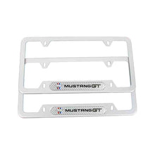 Load image into Gallery viewer, Brand New Universal 2PCS Ford Mustang GT Silver Metal License Plate Frame