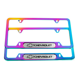Brand New Universal 2PCS Chevrolet Neo Chrome Metal License Plate Frame