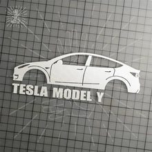 Load image into Gallery viewer, Brand New Tesla Model Y Car Window Vinyl Decal White Windshield Sticker 2&quot; x4.25