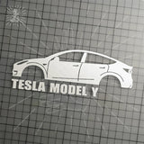 Brand New Tesla Model Y Car Window Vinyl Decal White Windshield Sticker 2