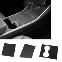 Load image into Gallery viewer, Brand New 3PCS 2017-2020 Tesla Model 3 Real Carbon Fiber Center Control Panel Hard Cover Trim Kit