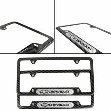 Load image into Gallery viewer, Brand New Universal 2PCS CHEVROLET Carbon Fiber Look Metal License Plate Frame