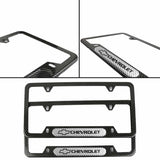 Brand New Universal 2PCS CHEVROLET Carbon Fiber Look Metal License Plate Frame