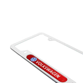 Brand New Universal 1PCS VOLKSWAGEN Silver Metal License Plate Frame