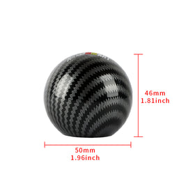 BRAND NEW UNIVERSAL RALLIART JDM Aluminum Carbon Fiber Style Round Ball Manual Gear Stick Shift Knob Universal M8 M10 M12