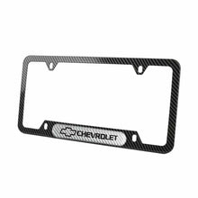 Load image into Gallery viewer, Brand New Universal 2PCS CHEVROLET Carbon Fiber Look Metal License Plate Frame