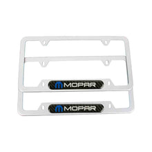 Load image into Gallery viewer, Brand New Universal 2PCS Mopar Silver Metal License Plate Frame