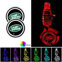 Load image into Gallery viewer, BRAND NEW UNIVERSAL V2 2PCS LAND ROVER Switchable Seven Colorful LED Car Cup Holder Mat Coaster Pad