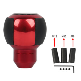 Brand New Bride Leather Round Ball Shape Universal Car Gear Shift Knob Shifter Lever Red M8 M10 M12
