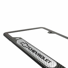 Load image into Gallery viewer, Brand New Universal 2PCS CHEVROLET Carbon Fiber Look Metal License Plate Frame