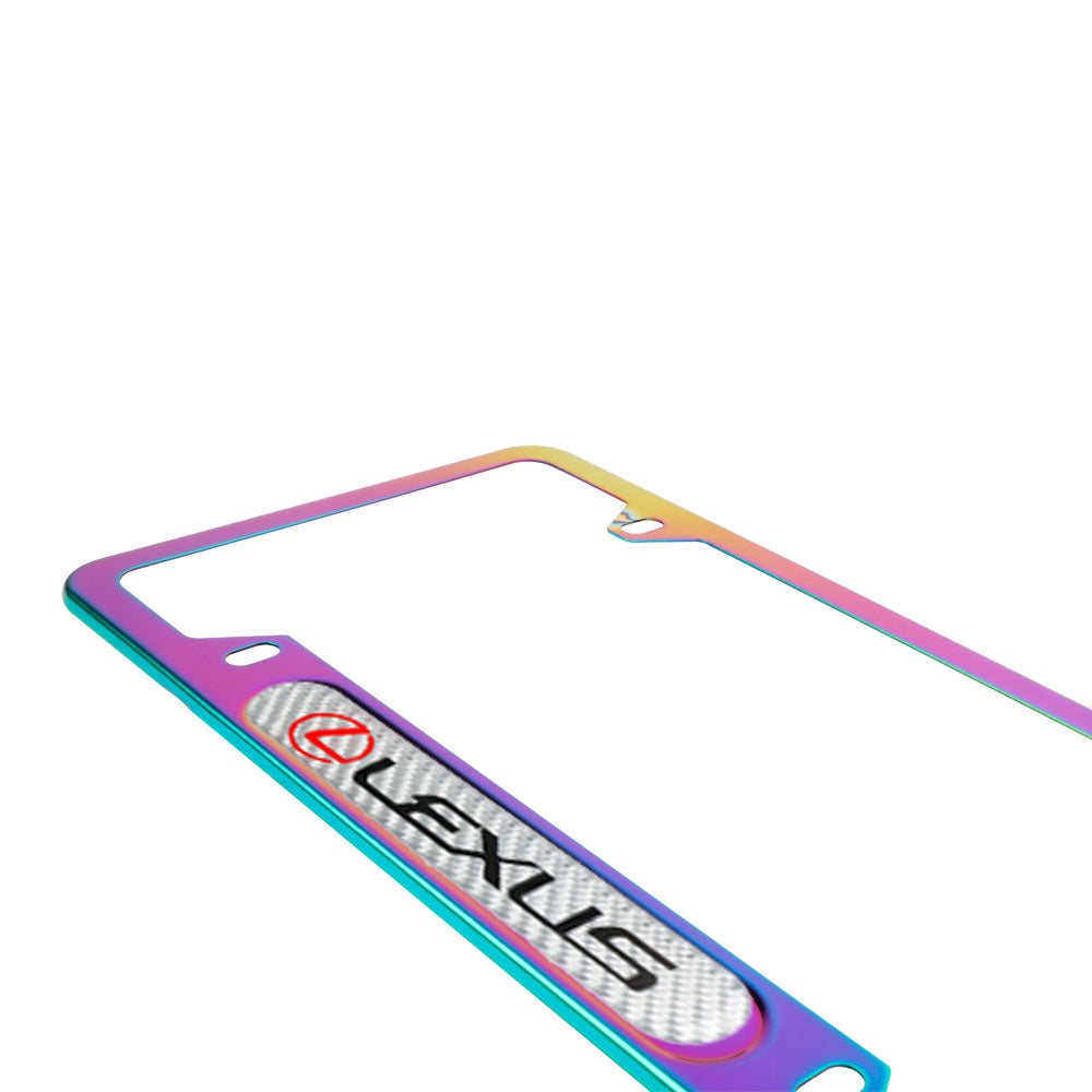 Brand New Universal 2PCS LEXUS Neo Chrome Metal License Plate Frame