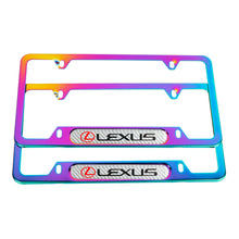 Load image into Gallery viewer, Brand New Universal 2PCS LEXUS Neo Chrome Metal License Plate Frame