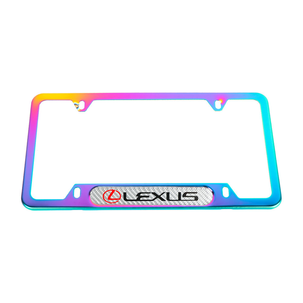 Brand New Universal 2PCS LEXUS Neo Chrome Metal License Plate Frame