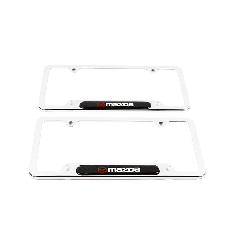 Brand New Universal 2PCS MAZDA Chrome Metal License Plate Frame