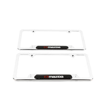 Load image into Gallery viewer, Brand New Universal 2PCS MAZDA Chrome Metal License Plate Frame