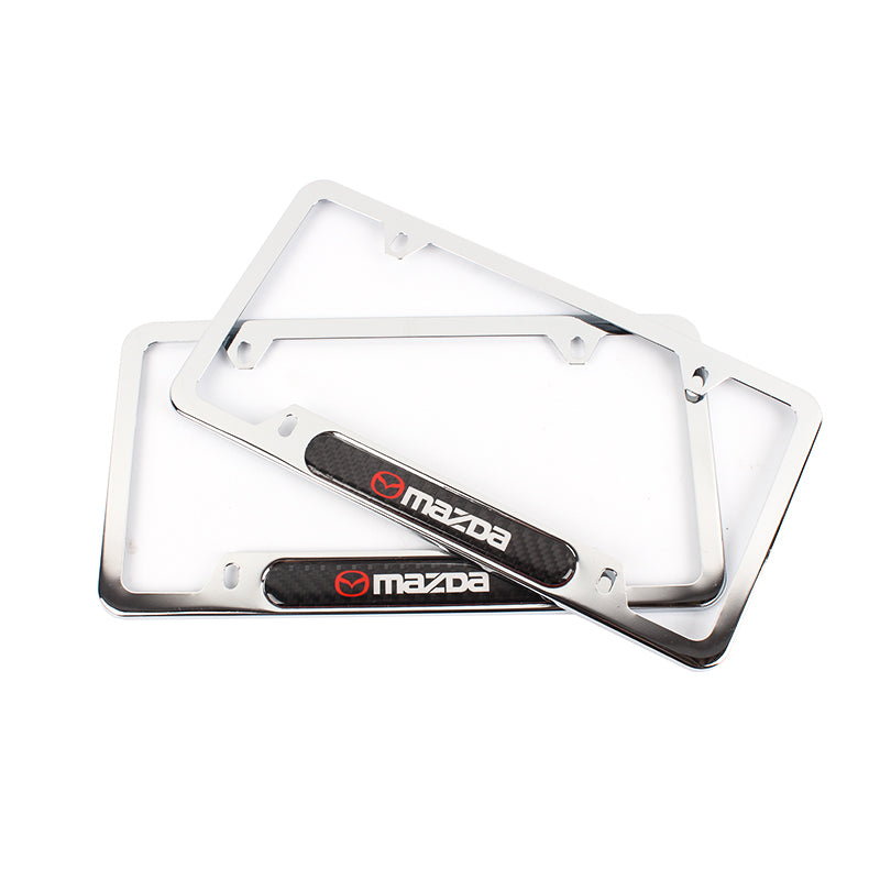 Brand New Universal 2PCS MAZDA Chrome Metal License Plate Frame