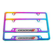 Load image into Gallery viewer, Brand New Universal 2PCS Dodge Neo Chrome Metal License Plate Frame
