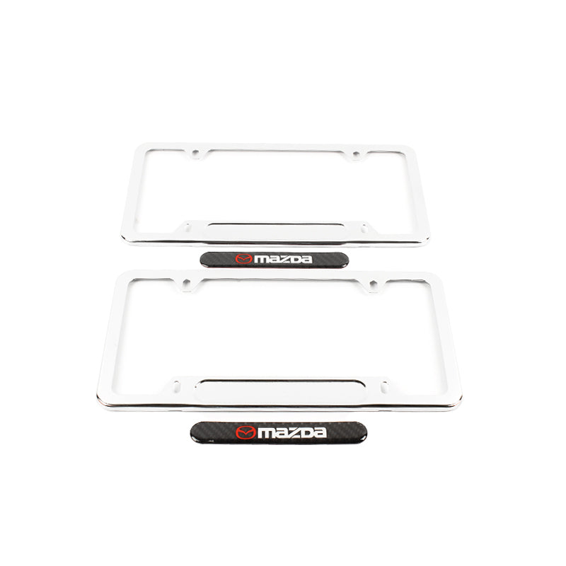 Brand New Universal 2PCS MAZDA Chrome Metal License Plate Frame