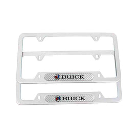 Brand New Universal 2PCS Buick Silver Metal License Plate Frame