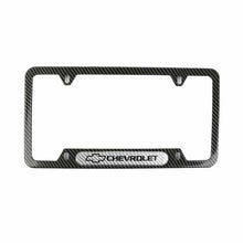 Load image into Gallery viewer, Brand New Universal 2PCS CHEVROLET Carbon Fiber Look Metal License Plate Frame