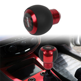 Brand New Bride Leather Round Ball Shape Universal Car Gear Shift Knob Shifter Lever Red M8 M10 M12