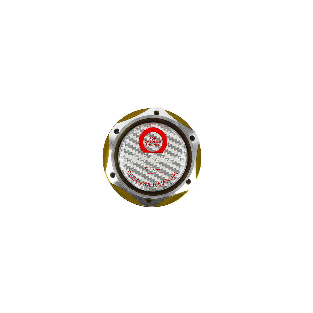 Brand New Jdm Gold Engine Oil Cap With Real Carbon Fiber Mugen Sticker Emblem For Honda / Acura