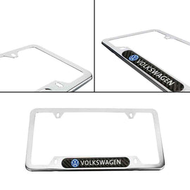 Brand New Universal 1PCS VOLKSWAGEN Chrome Metal License Plate Frame