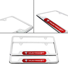 Load image into Gallery viewer, Brand New Universal 2PCS FORD MUSTANG GT Chrome Metal License Plate Frame