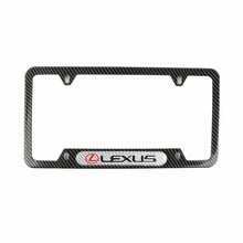 Load image into Gallery viewer, Brand New Universal 2PCS LEXUS Carbon Fiber Look Metal License Plate Frame