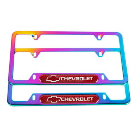 Brand New Universal 2PCS Chevrolet Neo Chrome Metal License Plate Frame
