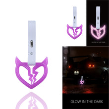 Load image into Gallery viewer, Brand New Devil Demon Broken Heart Purple Glow In The Dark JDM TSURIKAWA Ring Subway Train Bus Handle Strap Charm Drift